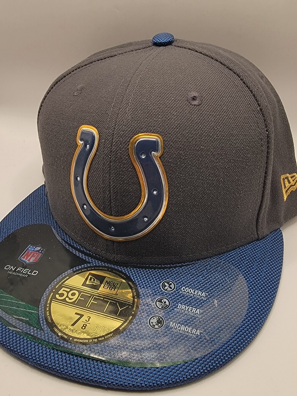 New Era NFL Colts 59FIFTY Fitted Hat in Charcoal and Blue